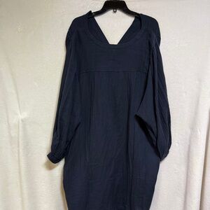 Old Navy Peasant Dress Women's 3X Black Floral Puff Sleeves Oversize Pockets